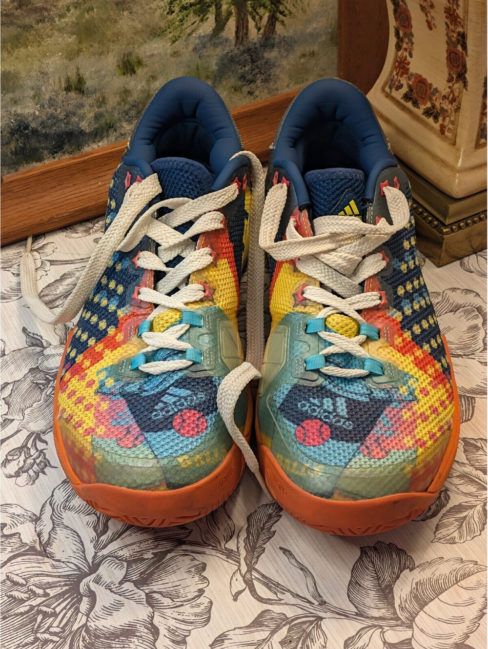 Adidas Barricade 2017 Pop Art Tennis Shoes Mens Size 11.5 BA9105